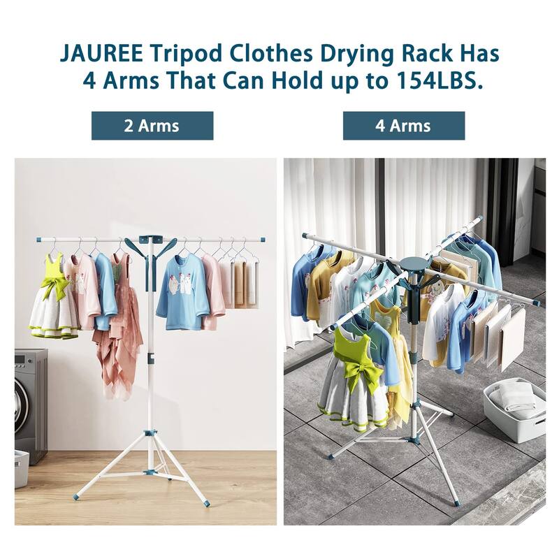 Tripod Clothes Drying Rack Folding Indoor, Portable Drying Rack Clothing and HeightAdjustable