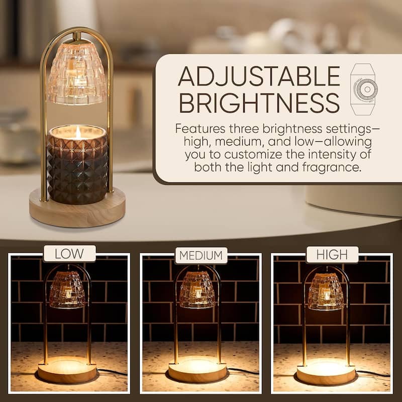 Sheffield Home Glass Candle Warmer Lamp, Flameless Candle and Wax Melter for Long-Lasting Fragrance