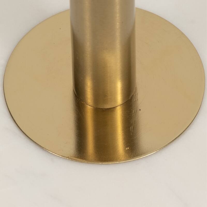 Sagebrook Home Modern Metal and Marble Accent Table with Iron Base and Stone Details - 10" x 10" x 24"
