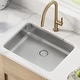 preview thumbnail 38 of 87, KRAUS Dex Stainless Steel Single Bowl Undermount Kitchen Bar Sink 24 3/4" x 18 7/8" x 5 1/4", ADA model KA1AS25B