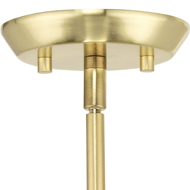 Clarion Collection One-Light Satin Brass Etched White Transitional Pendant - 10.5 in x 10.5 in x 15.87 in