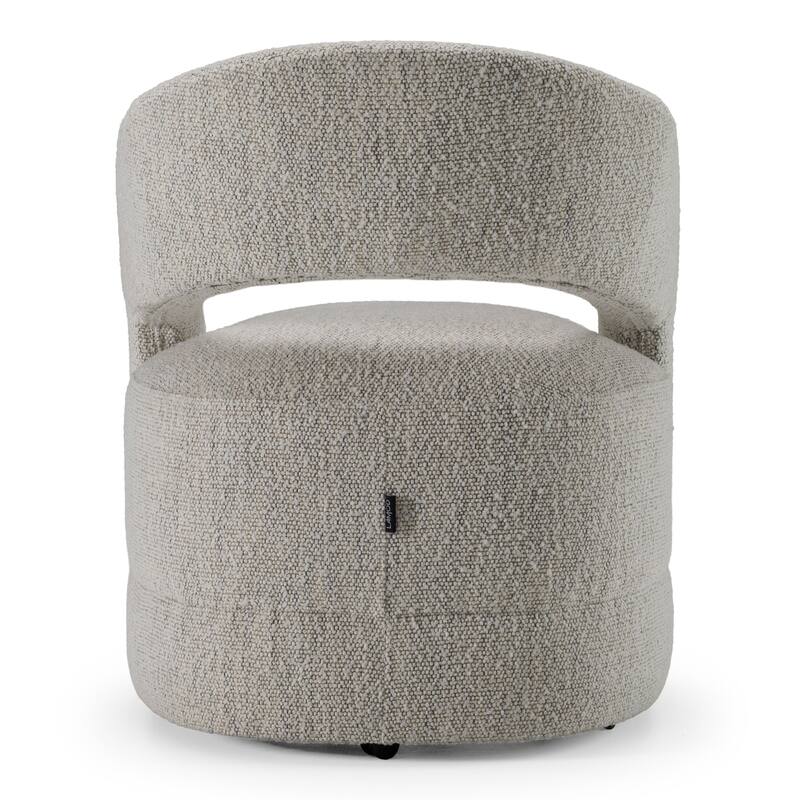 Modrest Kadoka Modern Light Grey Fabric Swivel Dining Chair