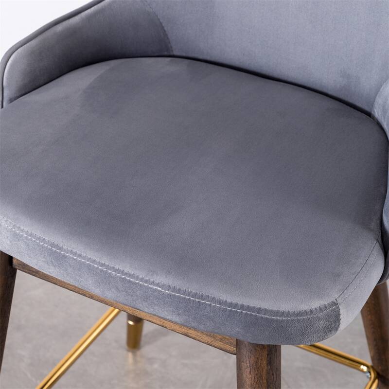 Fabric Upholstered Counter Height Wingback Stools,Set of 2