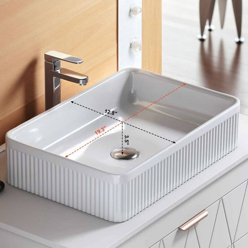 31.5" Modern Bathroom Vanity with Ceramic Vessel Sink and Storage Cabinet, Rose Gold Handles