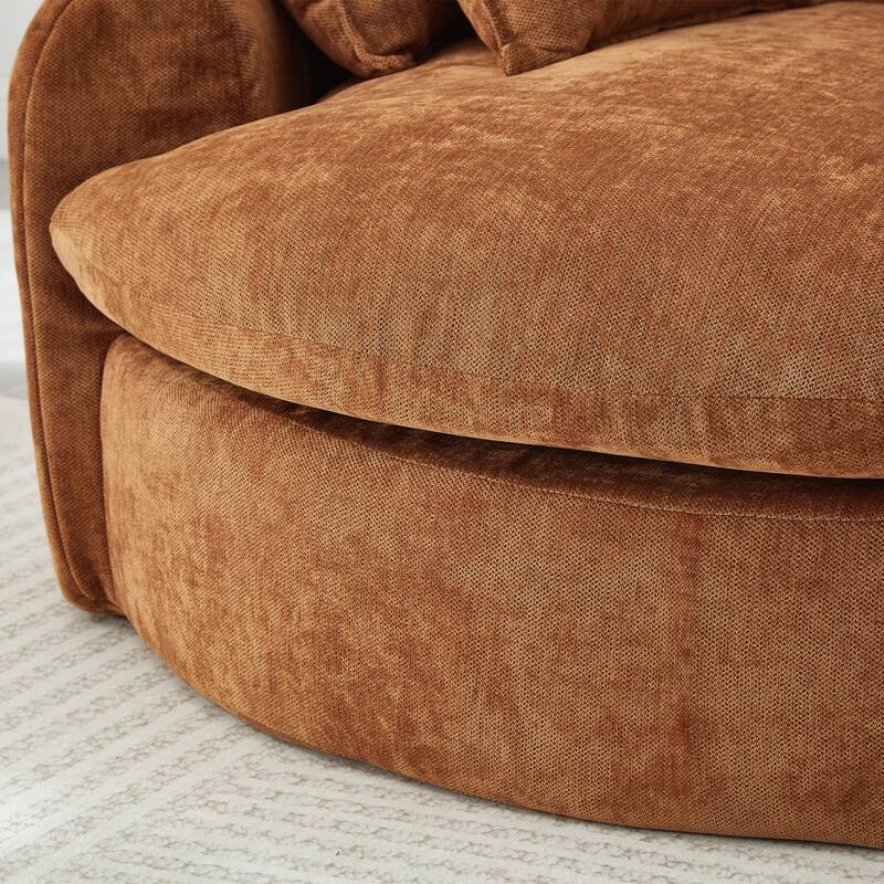 Round Chaise Lounge with Multiple Pillows by Harper&Bright Designs