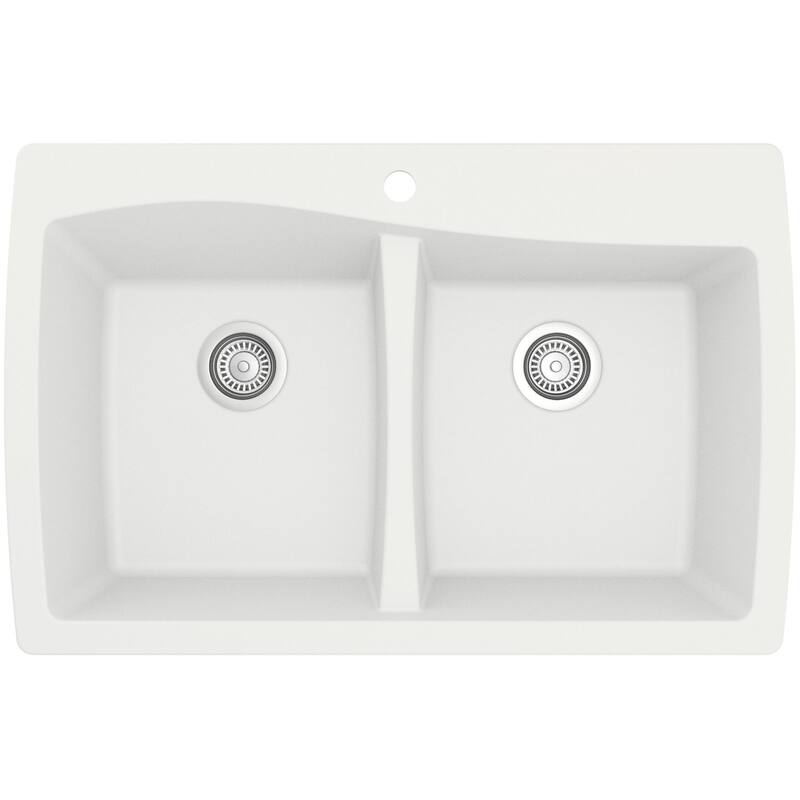 Karran USA QT-720-PK1 Quartz QT 34" Drop In Double Basin Quartz