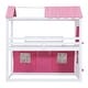 preview thumbnail 19 of 21, Twin Size Bunk Wood House Bed with Elegant Windows, Sills and Tent