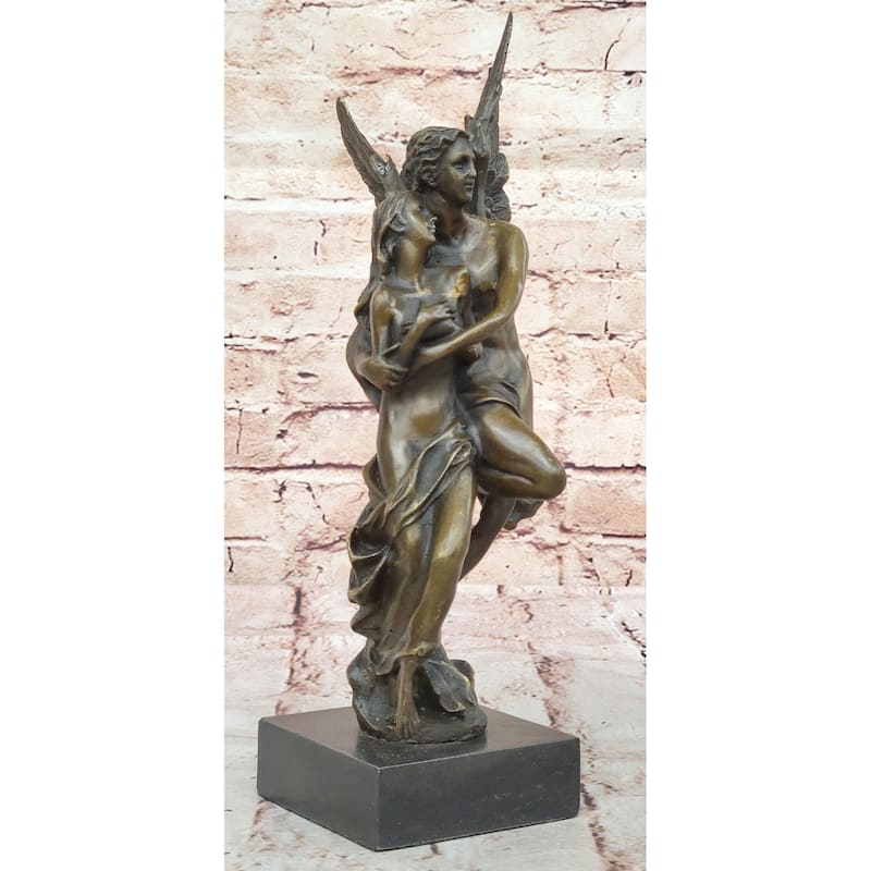 Bronze Angel Carrying Woman Statue – Romantic Eros Psyche