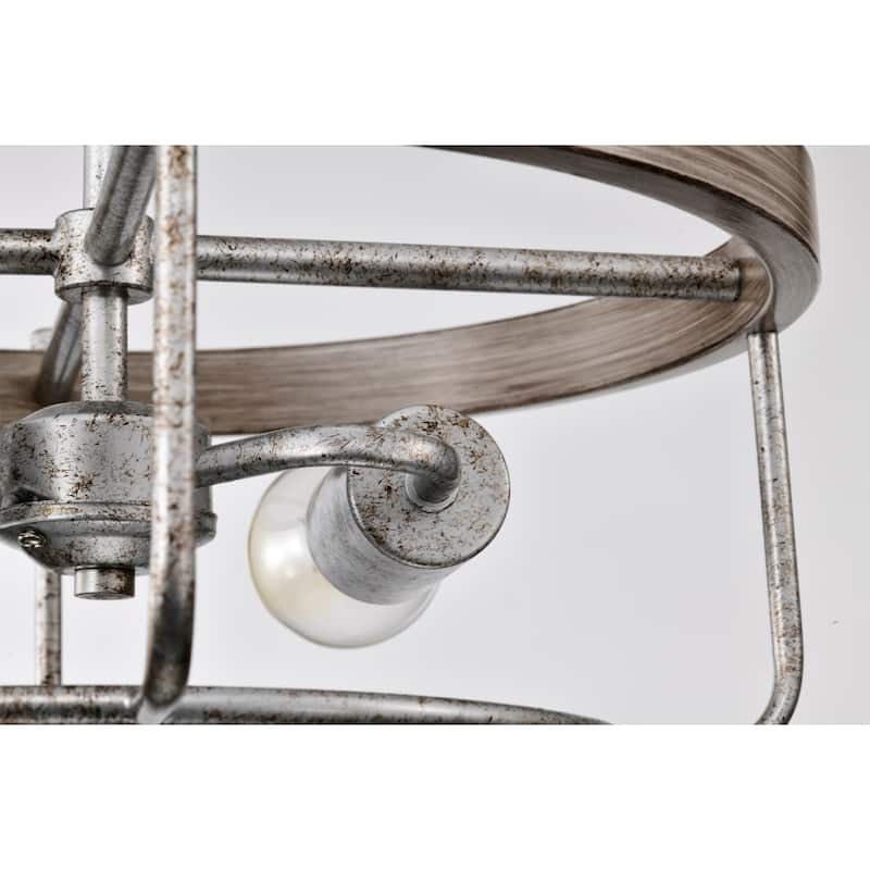 Salaree 15 Inch Antique Cage Semi Flush Mount with 2 Light
