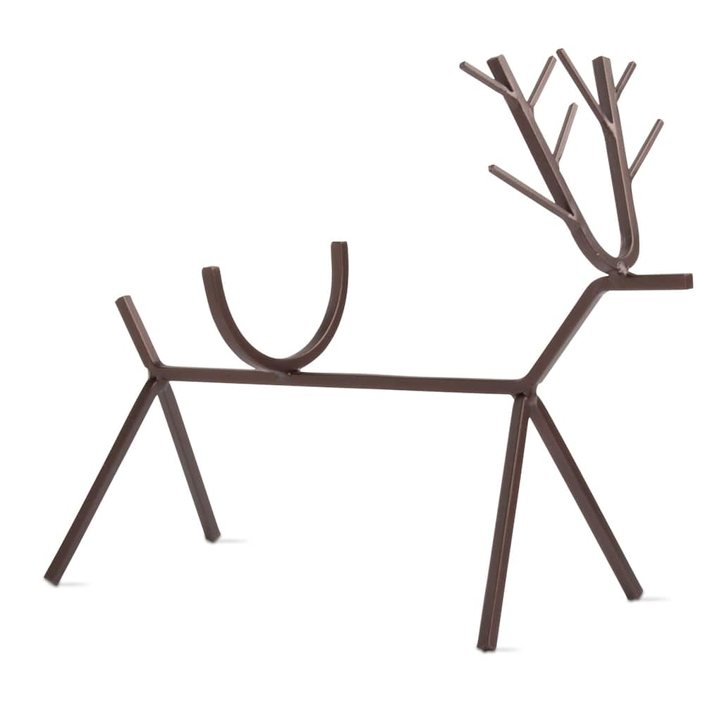 Antique Bronze Reindeer Wine Bottle Holder and Carrier for Bar Christmas Decor 9.06 in H x 11.81 in L x 4.92 in W