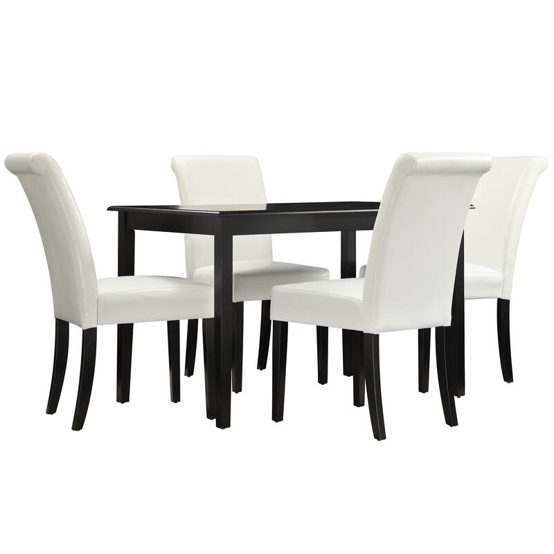 Wilmington 48" Black Finish Dining Set by iNSPIRE Q Classic - White