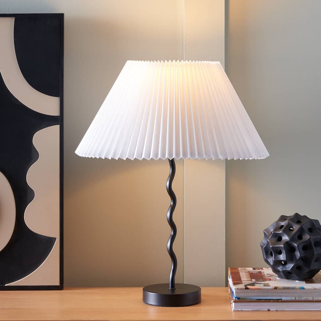 SAFAVIEH Lighting Tali, 22 Inch, Black, Metal Table Lamp - 13"W x 13"D x 22"H
