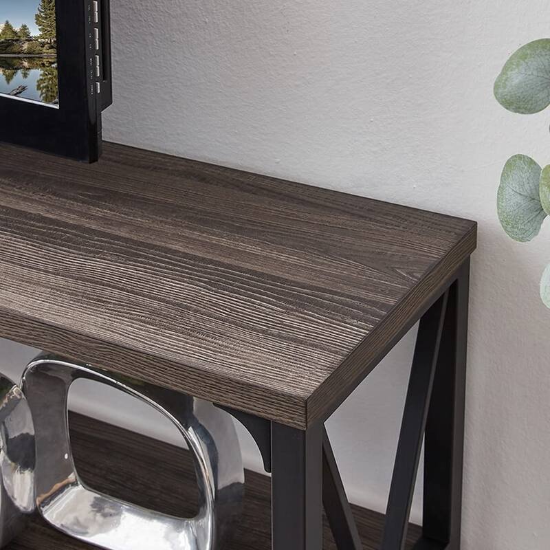 Zimtown 18" Fir Wood Square Side Slatted Table Natural Color, Wooded