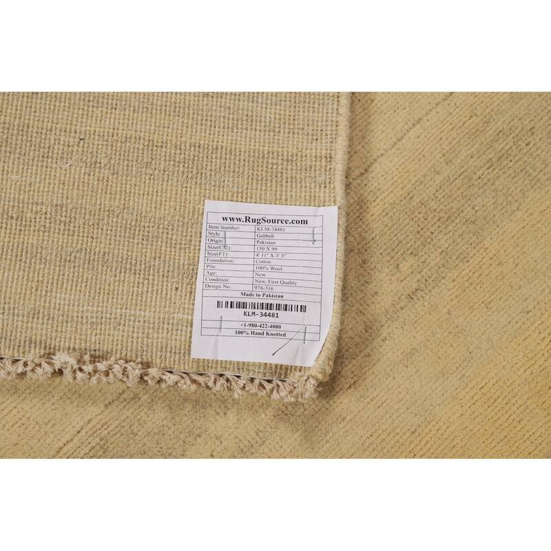 Striped Modern Gabbeh Oriental Foyer Rug Handmade Wool Carpet - 3'3"x 4'11"