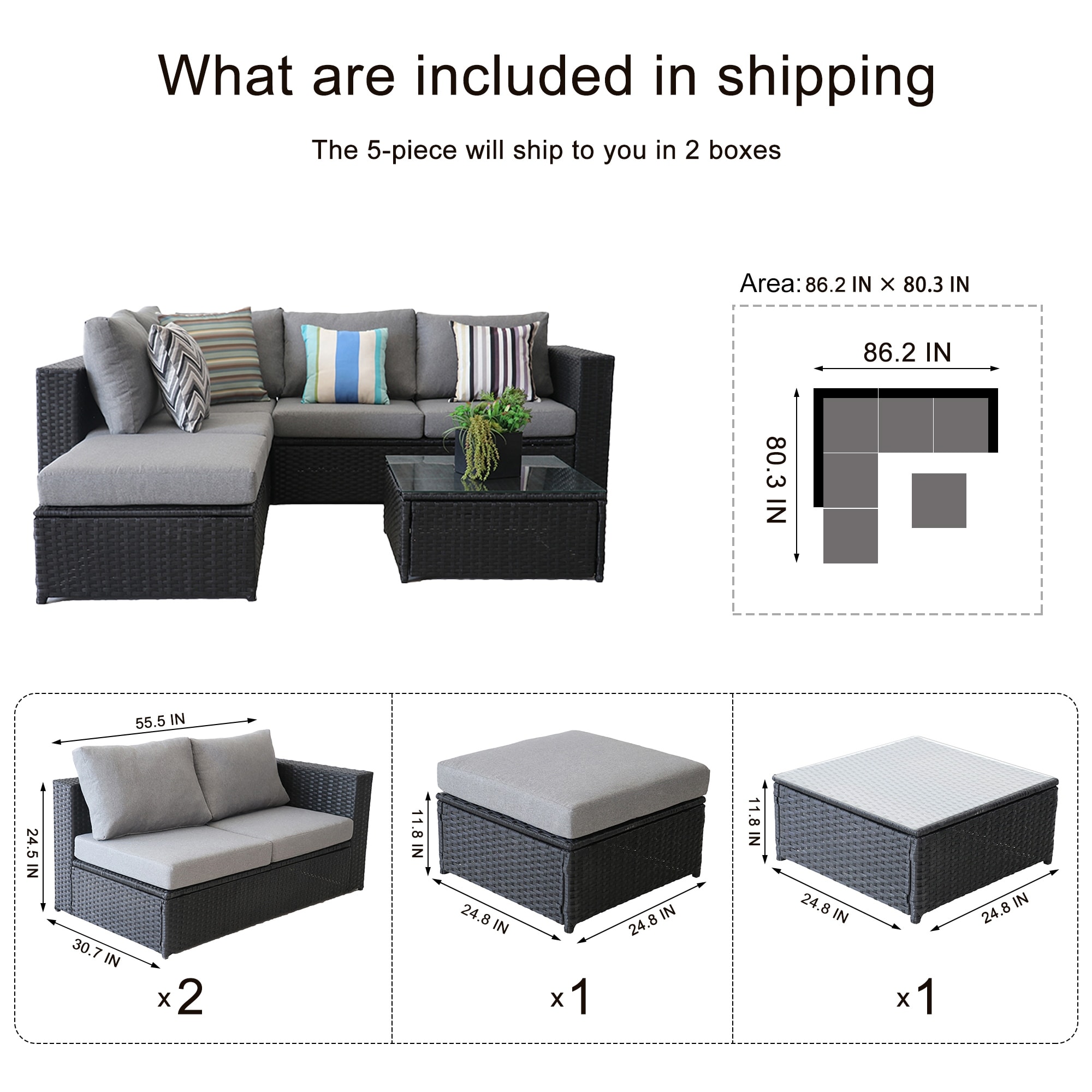 Large grey rattan corner sofa deals