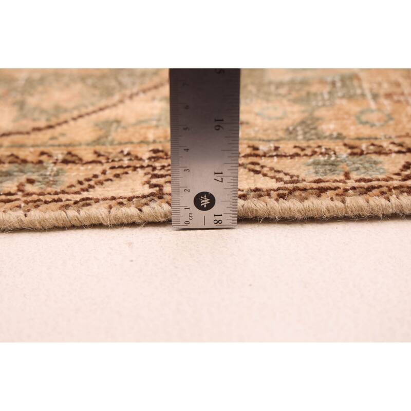 ECARPETGALLERY Hand-knotted Antalya Vintage Tan Wool Rug - 5'2 x 11'0