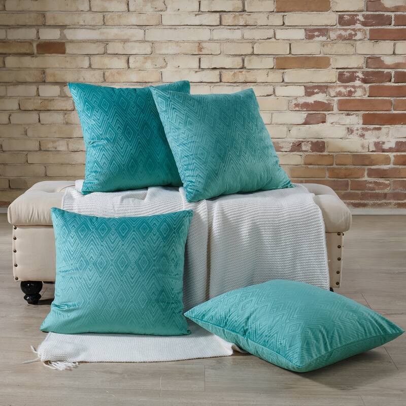 Tonopah Ikat Velvet Throw Pillow Cover Set, NO INSERT