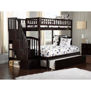 Westbrook Staircase Bunk Twin over Full with Twin Trundle in Espresso