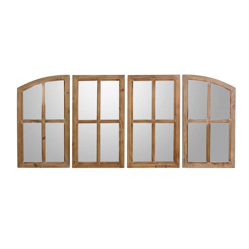 Raelynn Arch Window Pane Mirrors (Set of 4)