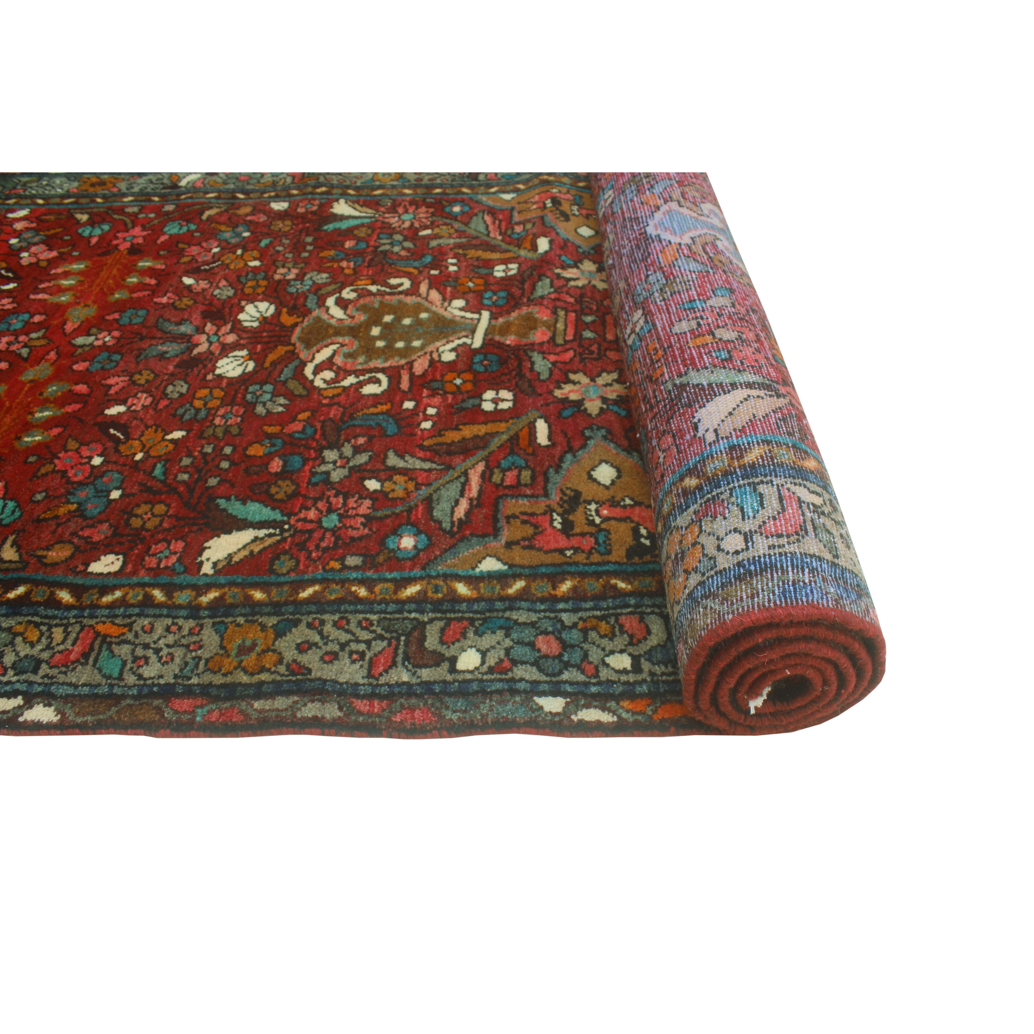 Noori Rug Fine Vintage Distressed Hooshyar Red/Ivory Runner