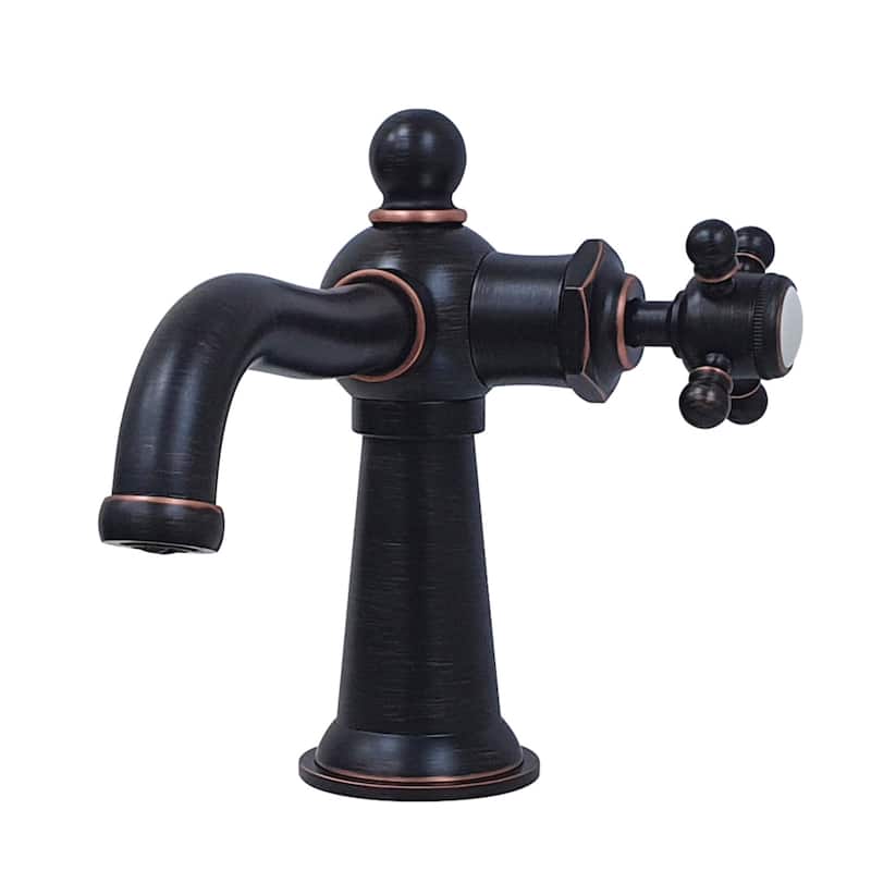 Kingston Brass Nautical Single-Handle 1-Hole Deck Mount Bathroom Faucet - Naples Bronze