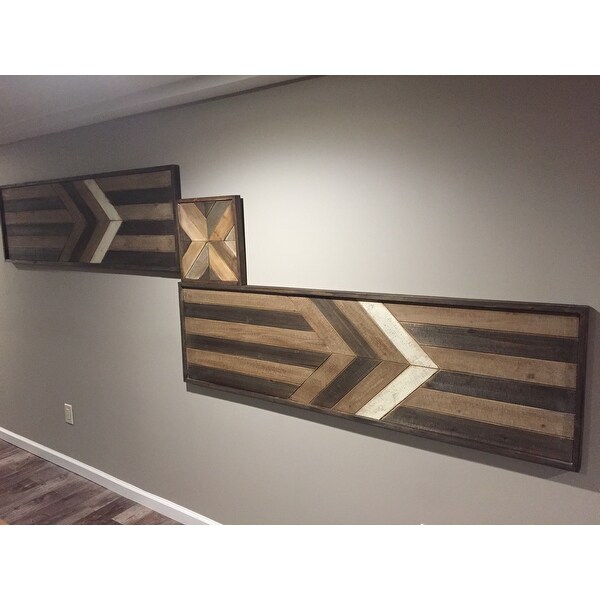 Top Product Reviews For Discontinued American Art Decor Rustic Reclaimed Wood Collage Framed Wall Art Decor 22874412 Overstock