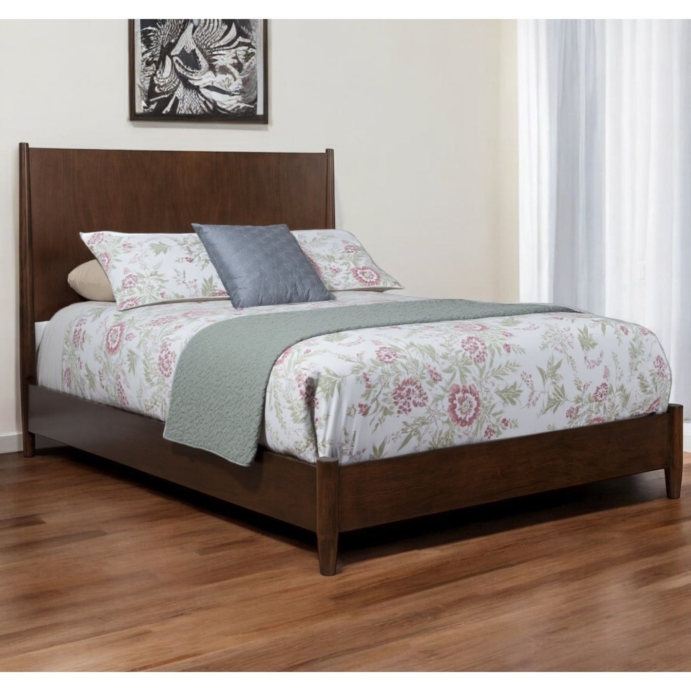 HomeRoots Brown Solid Wood Full Bed Frame