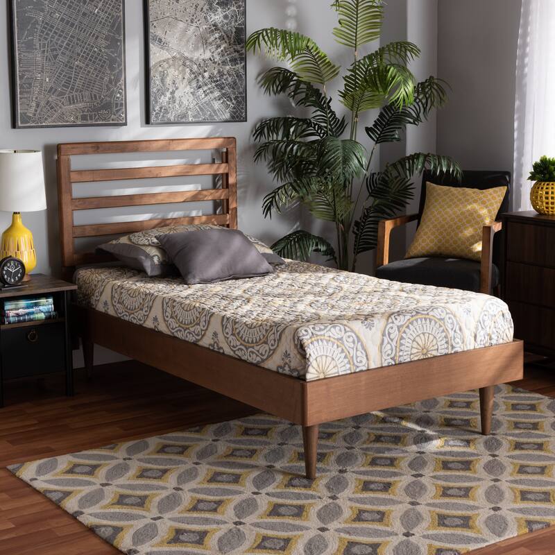 Ryo Mid-Century Modern Transitional Wood Twin Size Platform Bed