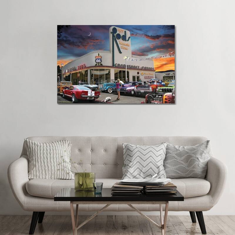 iCanvas "Muscle Car Motors" by Larry Grossman Canvas Print - 32x48x1.5