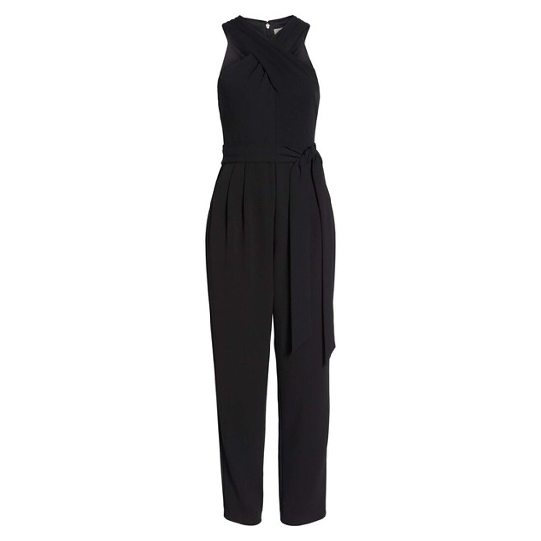 eliza j cross front halter jumpsuit