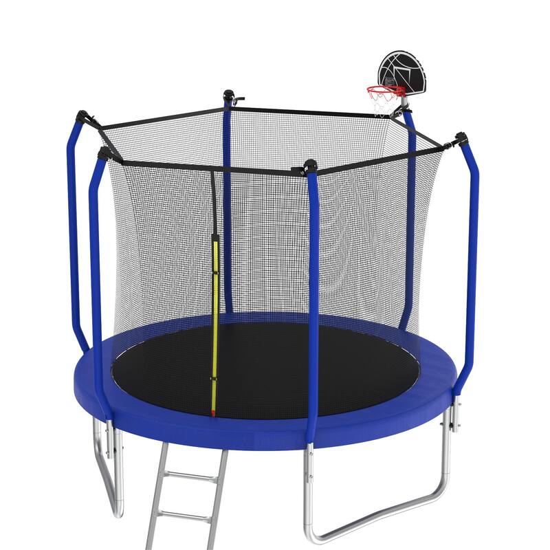 Trampoline with Basketball Hoop,Outdoor Trampoline with Enclosure Net