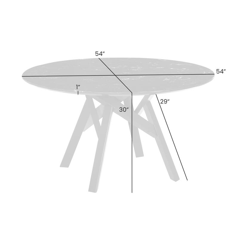 Venus 54" Round Mid-Century Modern Pedestal Dining Table