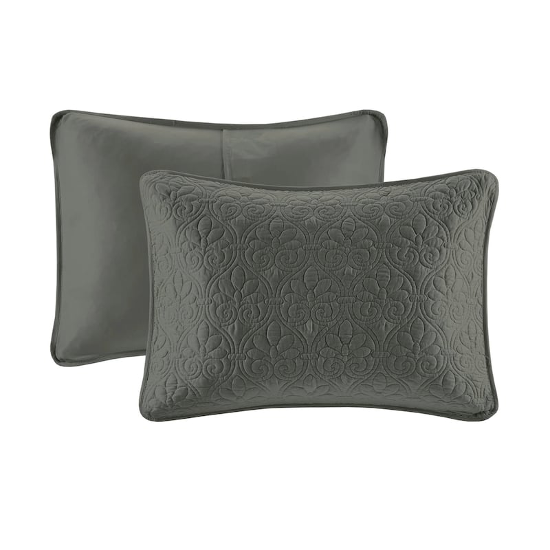 Madison Park Mansfield Reversible Oversized 3-piece Solid Texture Bedspread Quilt Set with Matching Shams