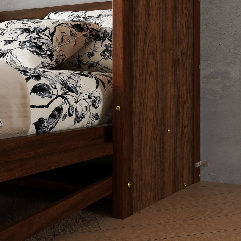 Queen Size Murphy Bed Space-Saving Hidden Wall Bed Cabinet with Gas Struts