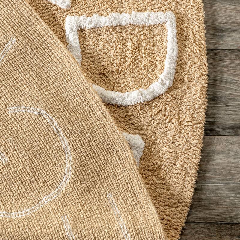 Nuloom Alphabet SpinClean Washable Round Rug
