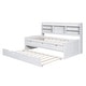 preview thumbnail 12 of 12, Classic Twin Size Wooden Captain Bed with Bookshelves, Drawers and Trundle, White Wash聽