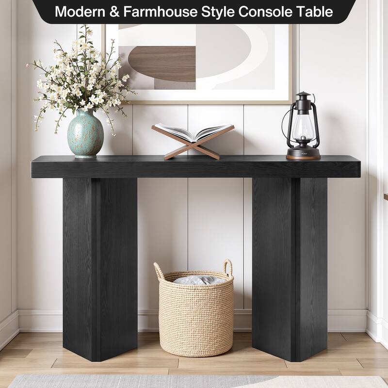 50" Modern Console Table Entryway Sofa Table with Solid Wood Veneer - 49.21"L x 13.78"W x 30.31"H