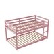 preview thumbnail 10 of 8, Twin over Twin Low Height Bunk Bed with Ladder, Maximized Space, Pink