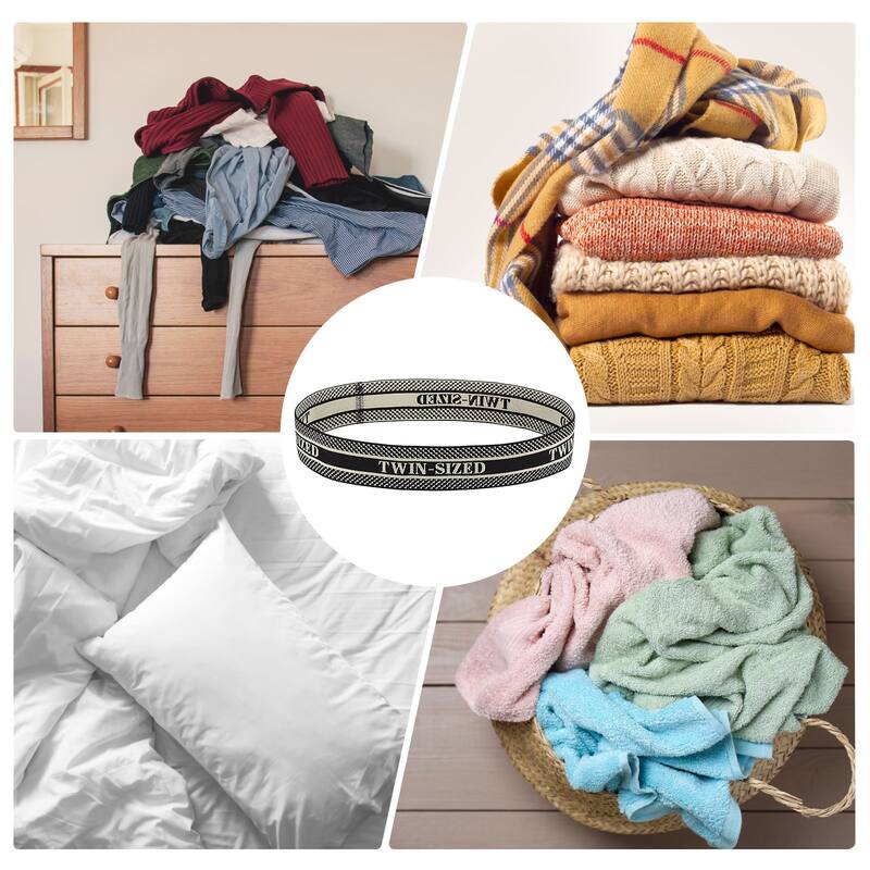 Bed Sheet Organizer Bands 325x40mm Storage Bands, Brown, TWIN - Brown