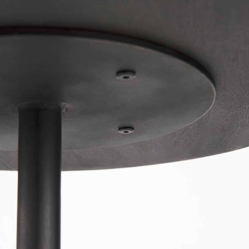 Contemporary 20” Round Solid Wood End Table with Thick Top and Pedestal Base for Living or Bedroom - 20”L x 20”W x 24”H