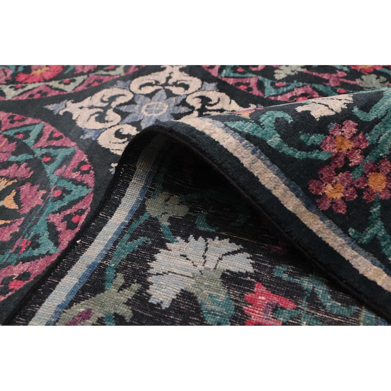 ECARPETGALLERY Hand-knotted Signature Collection Black Wool Rug - 8'1 x 9'11