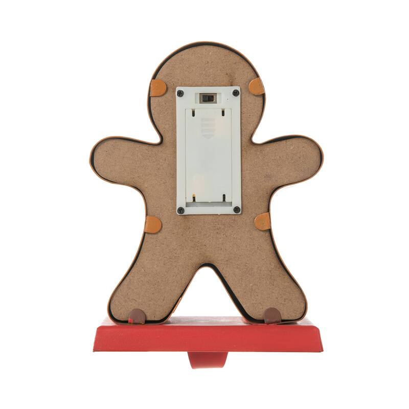 Glitzhome Christmas Marquee LED Star Snowman Tree Gingerbread Stocking Holders Mantel Ornament