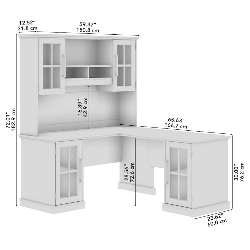 Westbrook 60W L Shaped Desk with Hutch and Storage by Bush Furniture