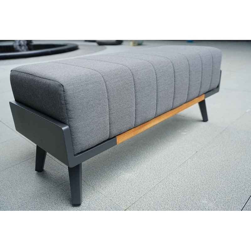 Outdoor Indoor Aluminum Patio Sofa with Coffee Table Collection ,Grey(You can choose one set or a single piece)