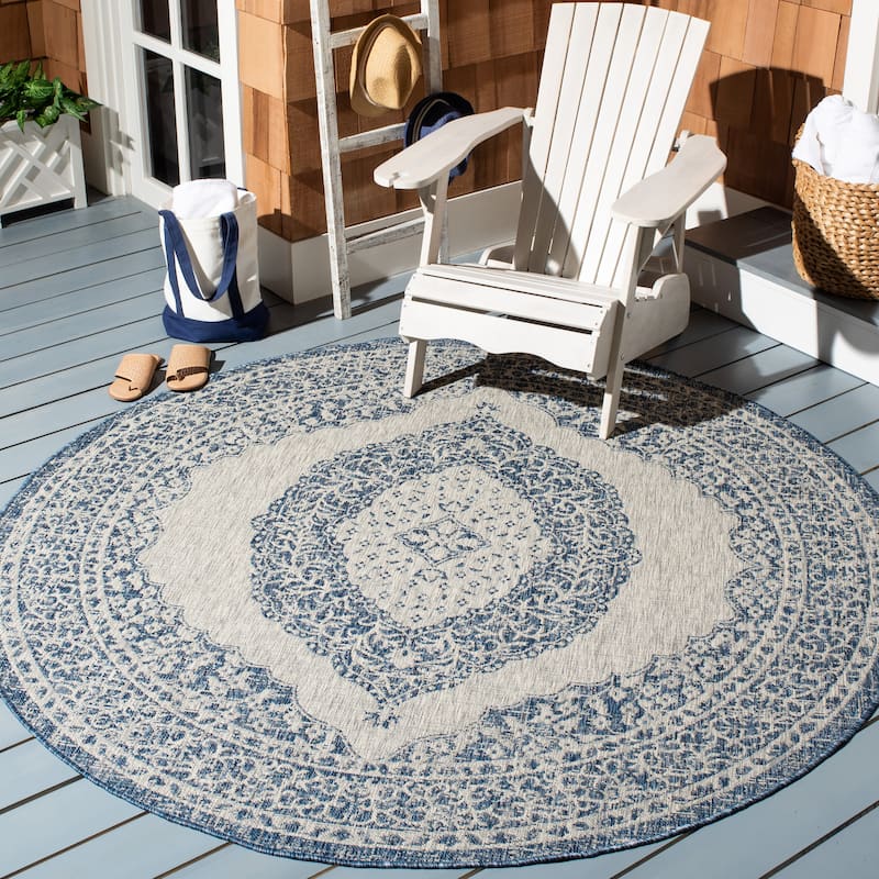 SAFAVIEH Courtyard Thoma Medallion Indoor/ Outdoor Waterproof Patio Backyard Rug