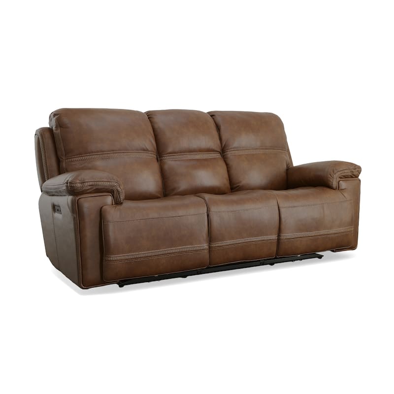 Fenwick Cognac Power Reclining Sofa with Power Headrests by Flexsteel - 89" x 42" x 42"
