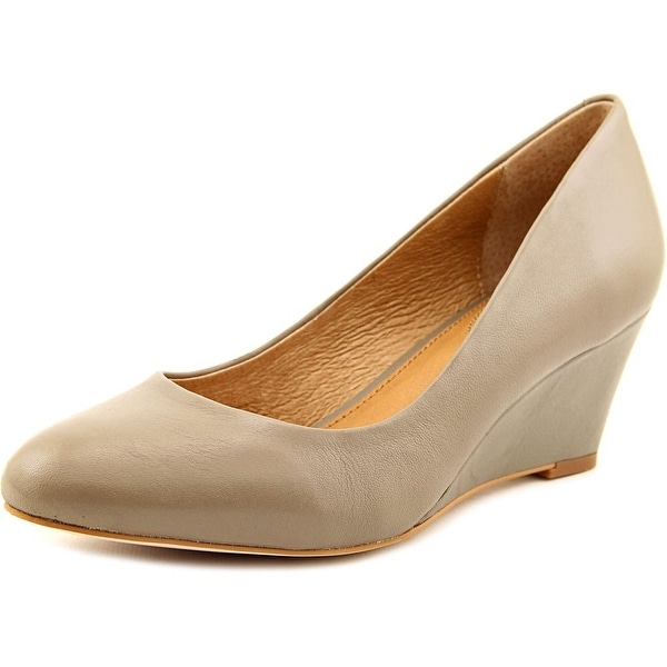 Corso Como Wright Women Open Toe Leather Gray Wedge Heel