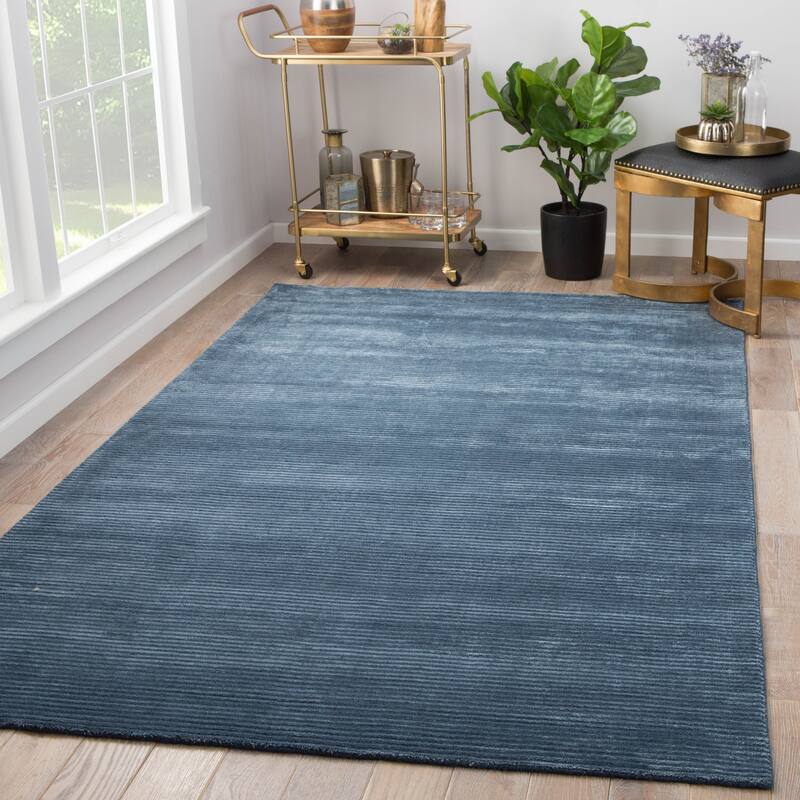 Phase Handmade Solid Color Textured Wool/ Viscose Area Rug