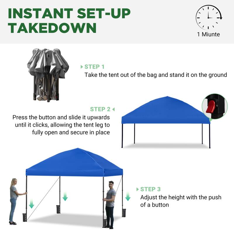 10' x 10' Pop Up Canopy Tent,Outdoor Canopy Tent for Event, Parties, Camping Portable Easy with Carry Bags