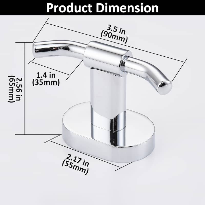 Wall Mounted 2 in 1 Towel Hook Double Robe Hook (set of 2)